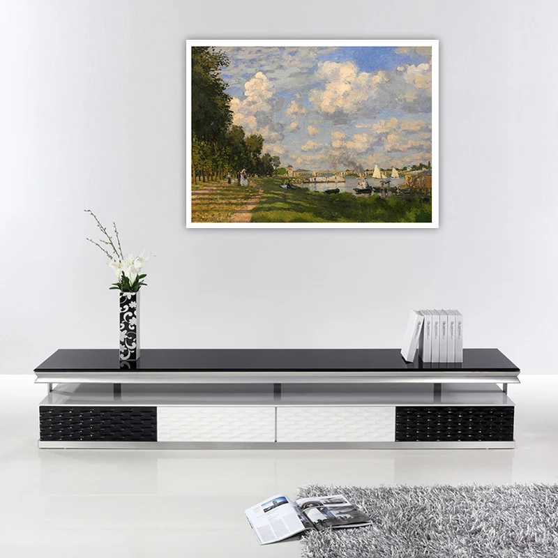

diy painting by numbers Monet Impression Seinebecken bei Argenteuil impressionism Landscape Decoration Paint Handdrawn deco