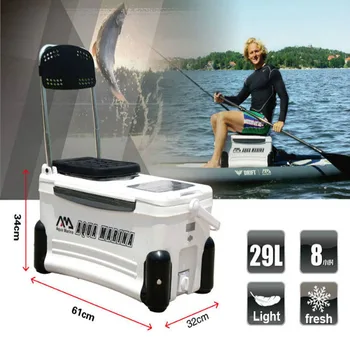 

2-in-1 Insulation Fishing Box Ice Storage Fresh Box with Backrest Seat for Inflatable Boat SUP Board Kayak White B0302208
