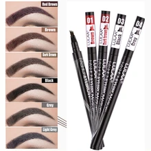 LULAA, четыре головки, жидкий карандаш для бровей, для глаз, для бровей, Enhancer, водонепроницаемый, устойчивый к поту, четыре лапа, для бровей, татуировка, ручка, стойкий макияж