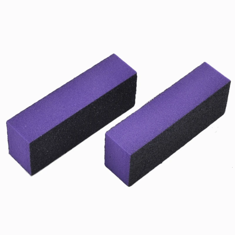 

2Pcs Purple Block Nail file Buffer 3 ways Sanding Sponge Grinding Polishing Nail Art Manicure Salon DIY Tools For Women Care set