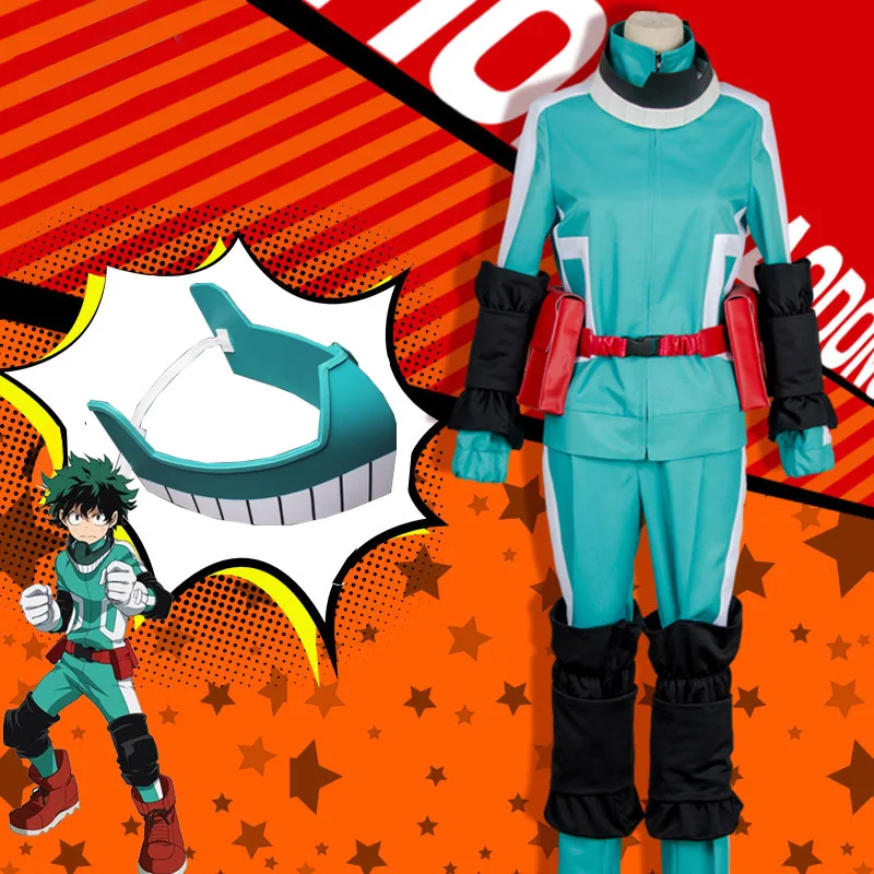 Coshome Anime Boku No My Hero Academia Izuku Midoriya Cosplay Costumes Battle with Mask for Halloween Party (4)