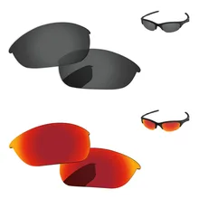 Черный и огненный красный 2 пары Поляризованные Сменные линзы для половины солнечные очки к куртке рамка UVA и UVB Защита