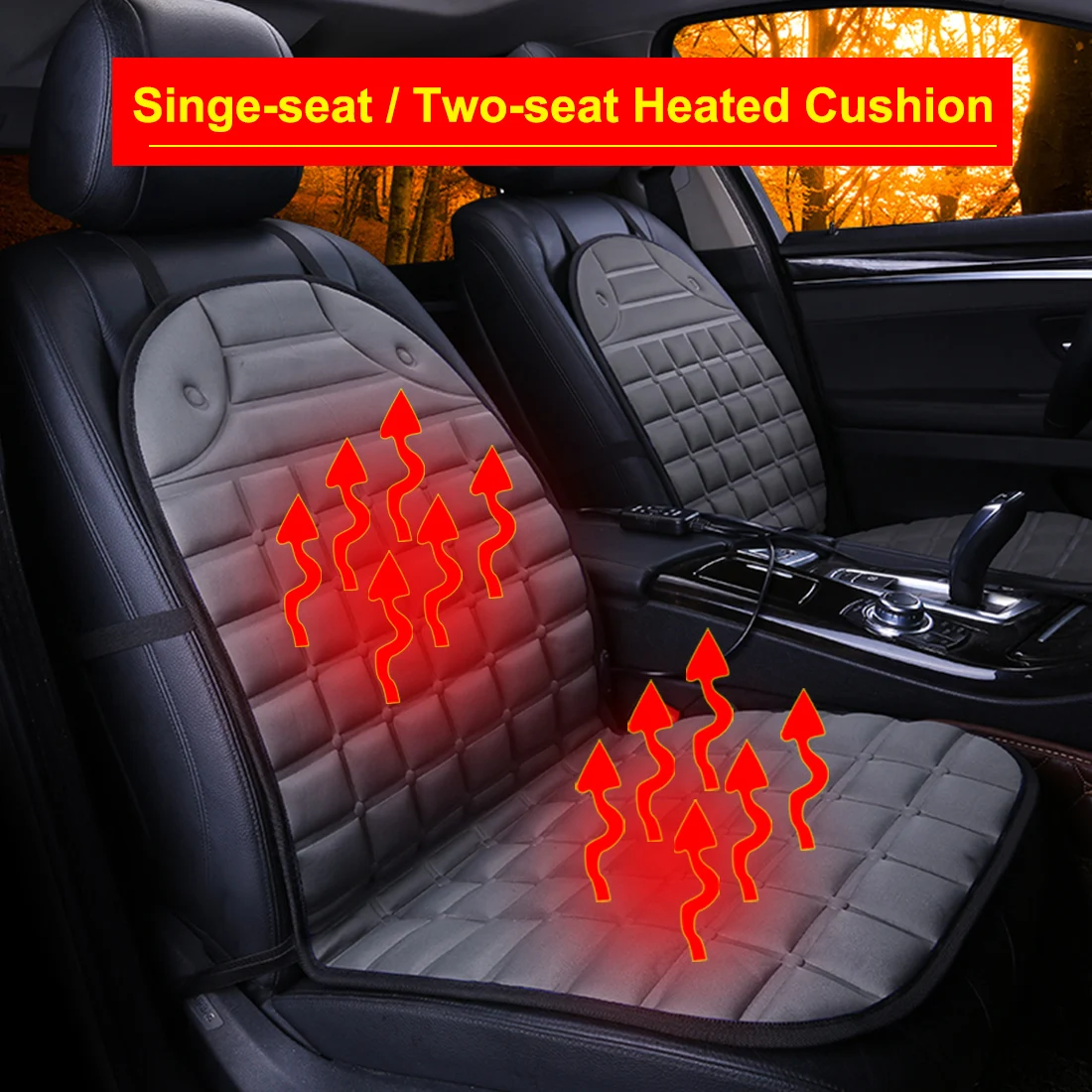 

Dewtreetali Winter 12V Electric Heated Car Seat Cushion Heater Warmer Household Heating Seat Pad Mat Car Interior Accessories