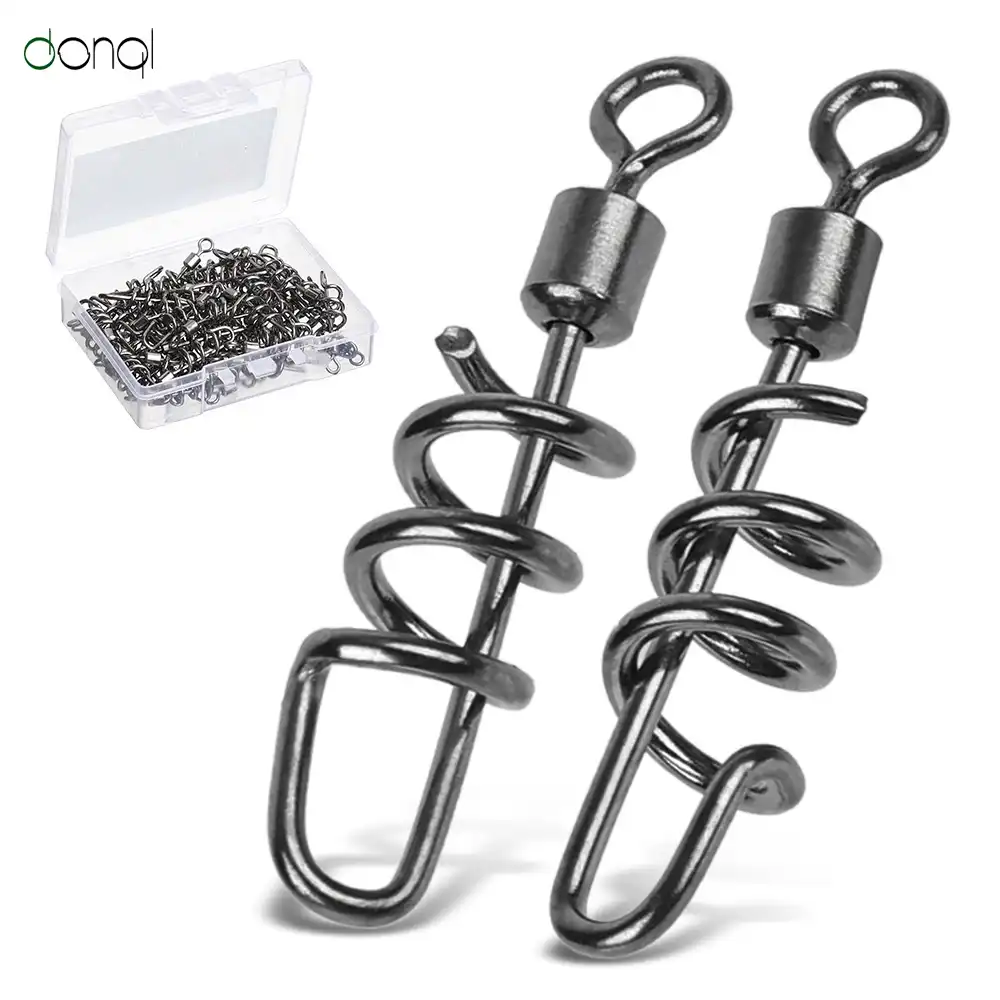 2 x 50 Stück Angeln Rolling Barrel Swivels Edelstahl Swivel Hook Connector