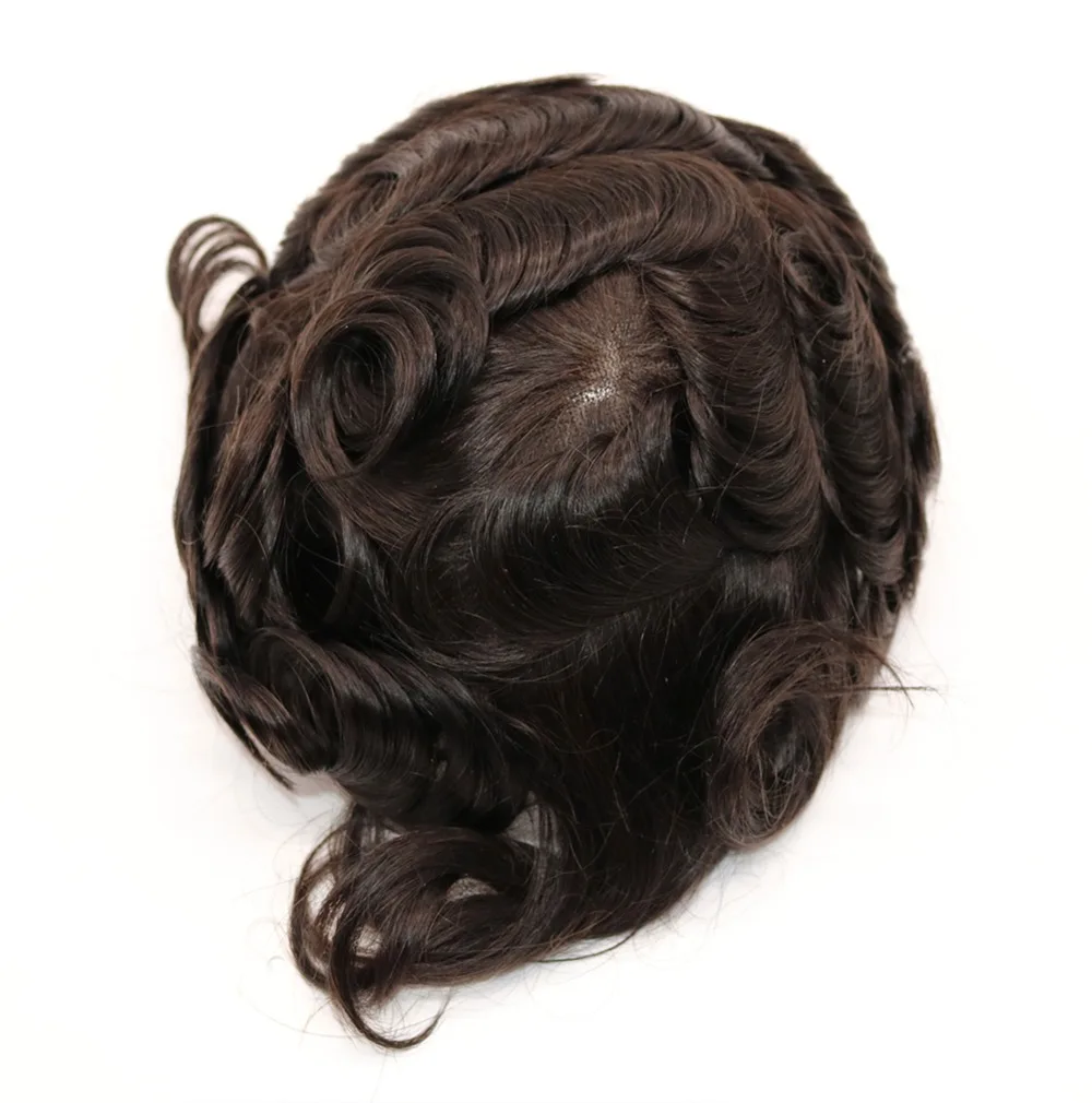 Отбеленные и крошечные узлы для Мужчин Toupee замена волос системы швейцарское кружево Remy индийские человеческие волосы кусок различных цветов