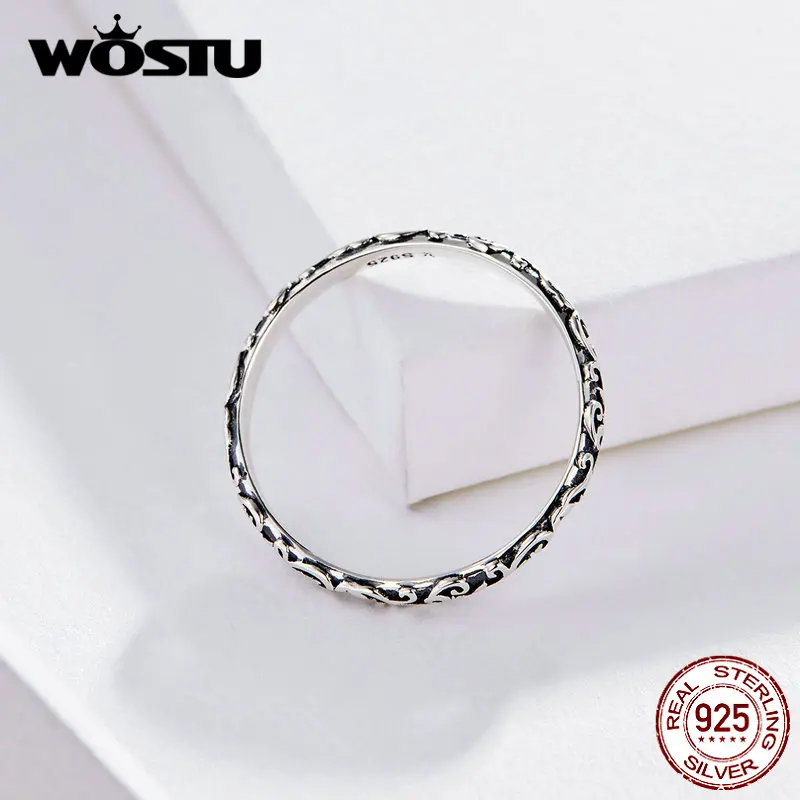 WOSTU цветок в Корейском стиле кольцо 925 пробы серебряные нежные кольца для женщин Свадебные минималистичные модные ювелирные изделия FIR513