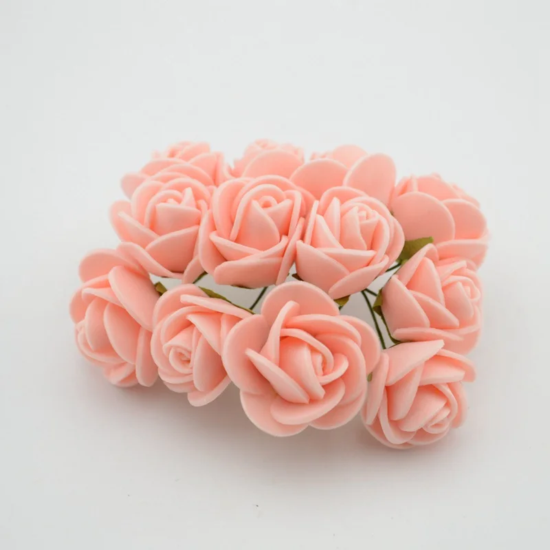 144 шт./лот имитация мини-розы искусственный цветок из пены цветок шар головной убор в форме гирлянды свадебные украшения Свадебные цветы - Цвет: Flesh pink