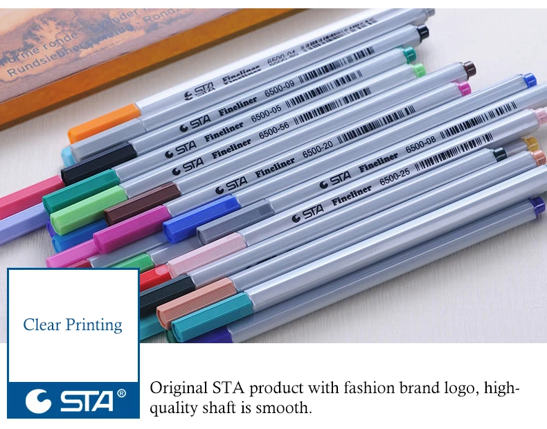 STA 26 Ассорти Цвета Fineliner Pen Set 0,4 мм микрон Наконечник иглы Цветной Pigma чернилами для студентов поставок