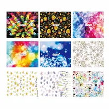 YZWLE 1 лист на выбор красочные цветочные узоры для дизайна ногтей Водные Наклейки переводные наклейки для ногтей DIY