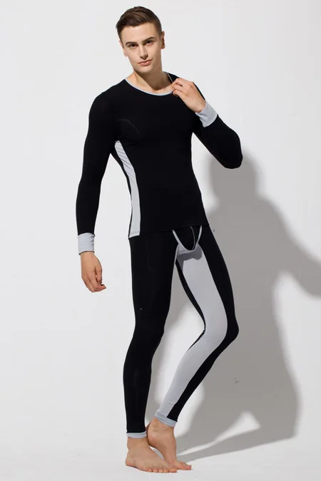 

men pajamas set Modal Patchwork Figure sleepwear ankle length trousers Shape Homewear Body Building Wear RQ051 underwear men