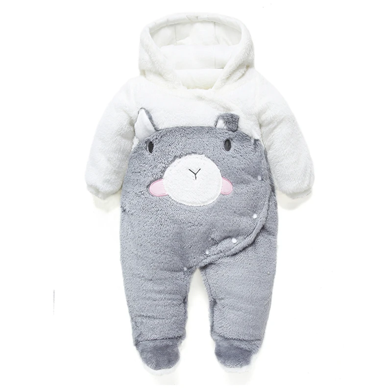 

Newborn Baby Girls Clothing Coral Fleece Winter Boy warm Rompers Cartoon Infant Clothes Pig Down Snowsuit Babies thick Jumpsuits
