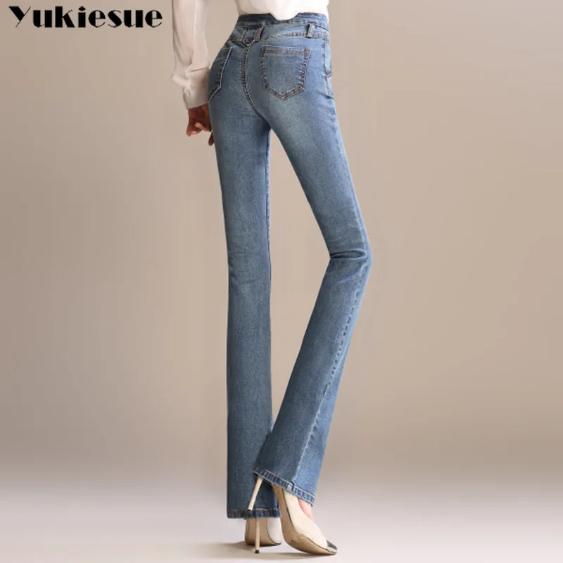 Wide leg pants for women denim jeans casual blue cotton