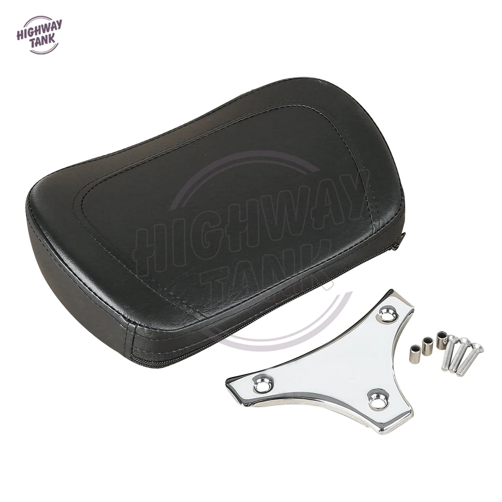Black Motorcycle Sissy Bar Backrest Pad Bracket case for Harley Touring