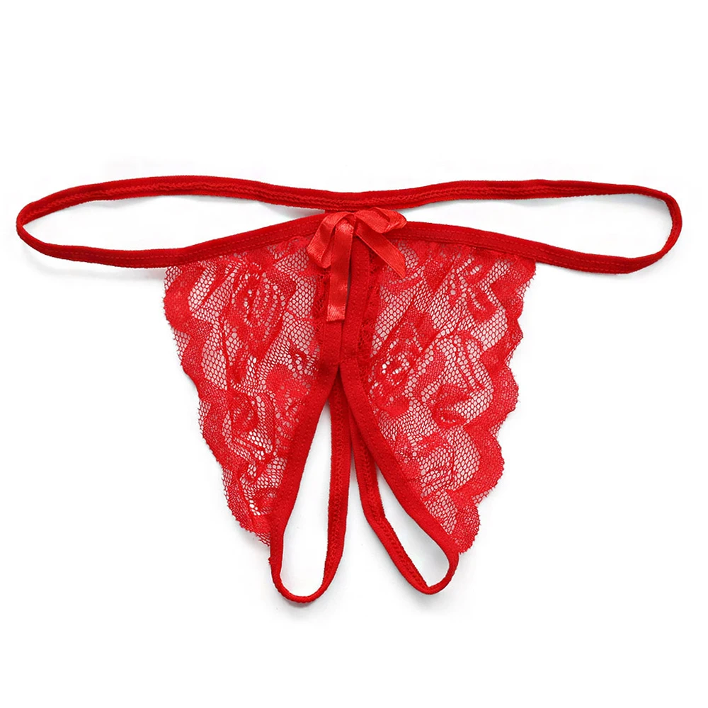

1PC Women Sexy Opening Crotch Bownot Panties Ladies Flower Lace Female Briefs Thongs G-string Lingerie Sexy Underwear