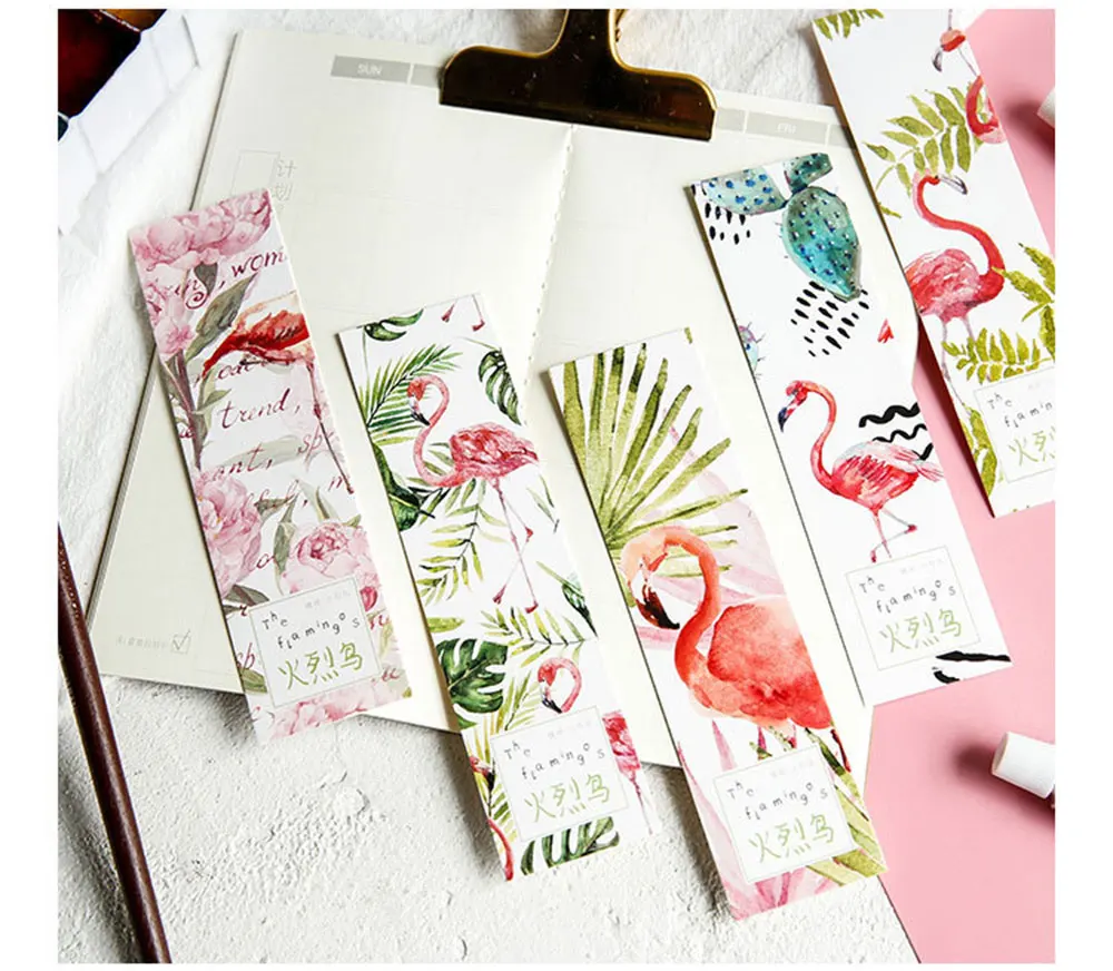 30 шт. красивый Фламинго мультфильм животных бумажные закладки держатель книги сообщение карты дети кавайные канцелярские школьные supplie