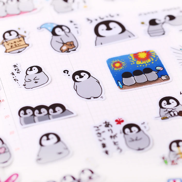 40pcs/pack cute handbook Self made Penguin Stickers Line Cute Korean  Decoration Cartoon Diary Material / waterproof stickers|Miếng dán văn phòng  phẩm| - AliExpress