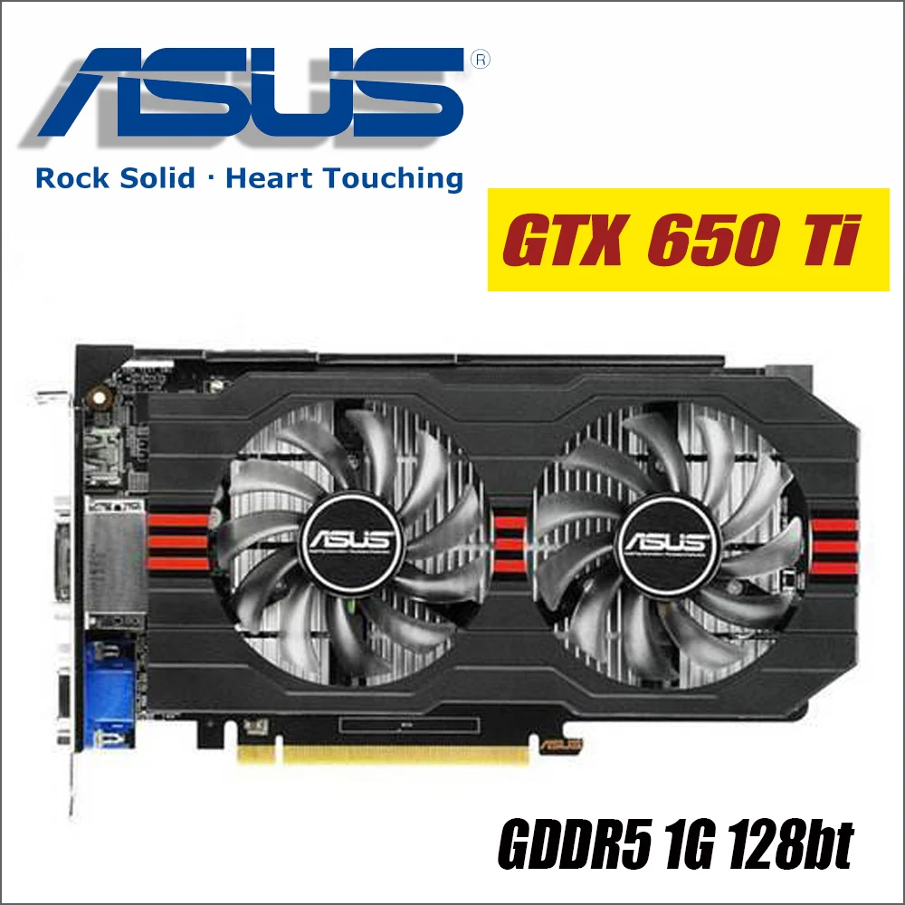 Видеокарта ASUS использовала оригинальные видеокарты GTX650Ti-1GD5 GTX 650 Ti 1 ГБ 128 бит GDDR5 для видеокарт nVIDIA Geforce GTX 650Ti VGA