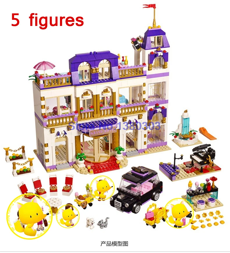 

Bela 10547 Girls Friends Series Heartlake Grand Hotel Building Blocks With Figures Model DIY Bricks Compatible With wange 41101