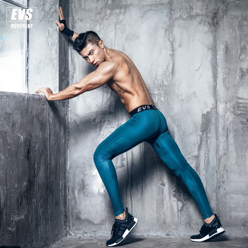 2020 Evs Men Fitness Leggings Tights Elastic Compression Tights Quick