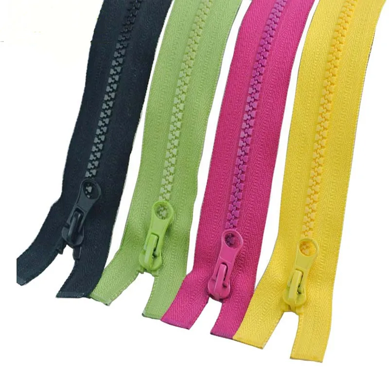 

XUNZHE 2pcs Multi-color 60cm Zippers 5# Open End Resin Zipper For Sewing Garments Long Coat Down Jacket, DIY Sewing