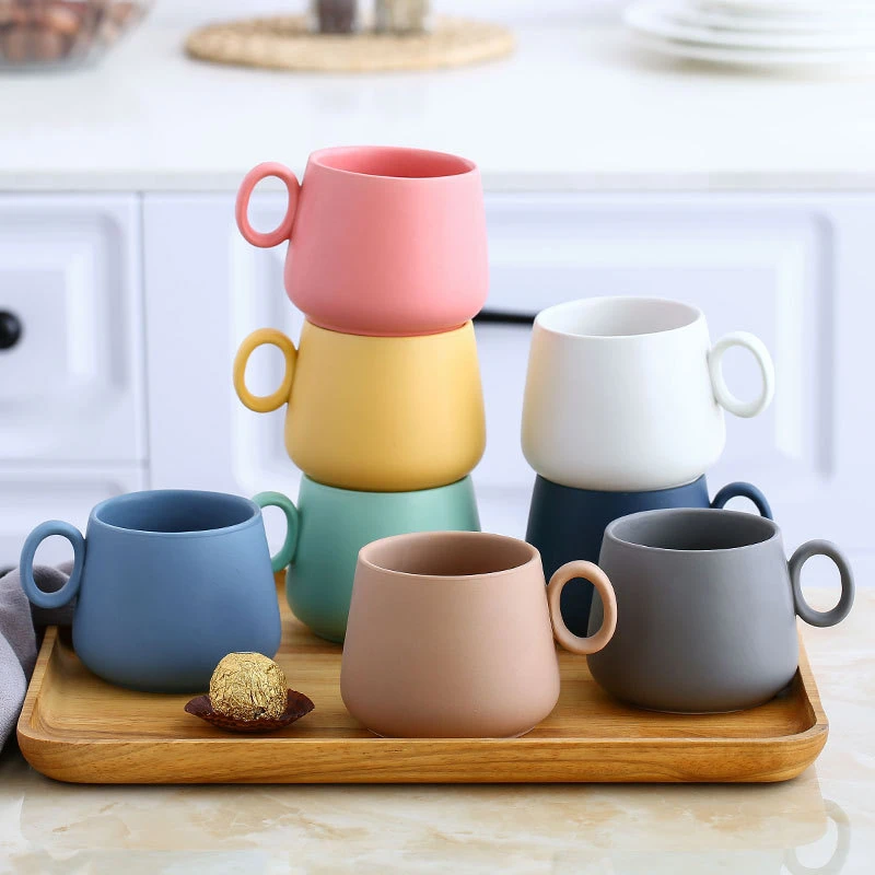 Tazas de café de cerámica para vaso de leche y té de alta calidad, Color taza bonita para oficina, el regalo|Tazas| - AliExpress