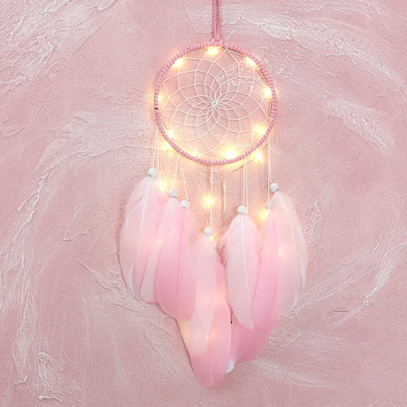 Home decoration girl heart room pendant simple dream catcher small night light handmade lovely birthday gift Wedding decoration