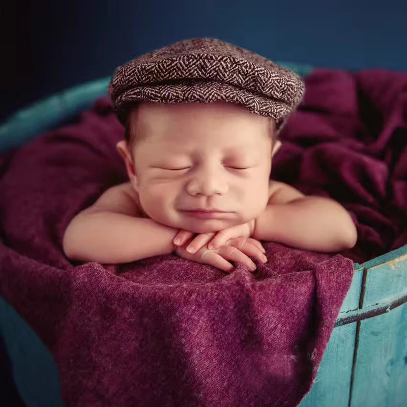 Джентльменский Клетчатый Стиль для новорожденных шапочка шляпа+ галстук фото реквизит наряд комплект Детские аксессуары для мальчика
