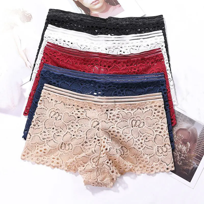 

Sexy Lace Panties Seamless Boyshort Sexy Transparent Lace Panties Mid-Waist Women Underwear