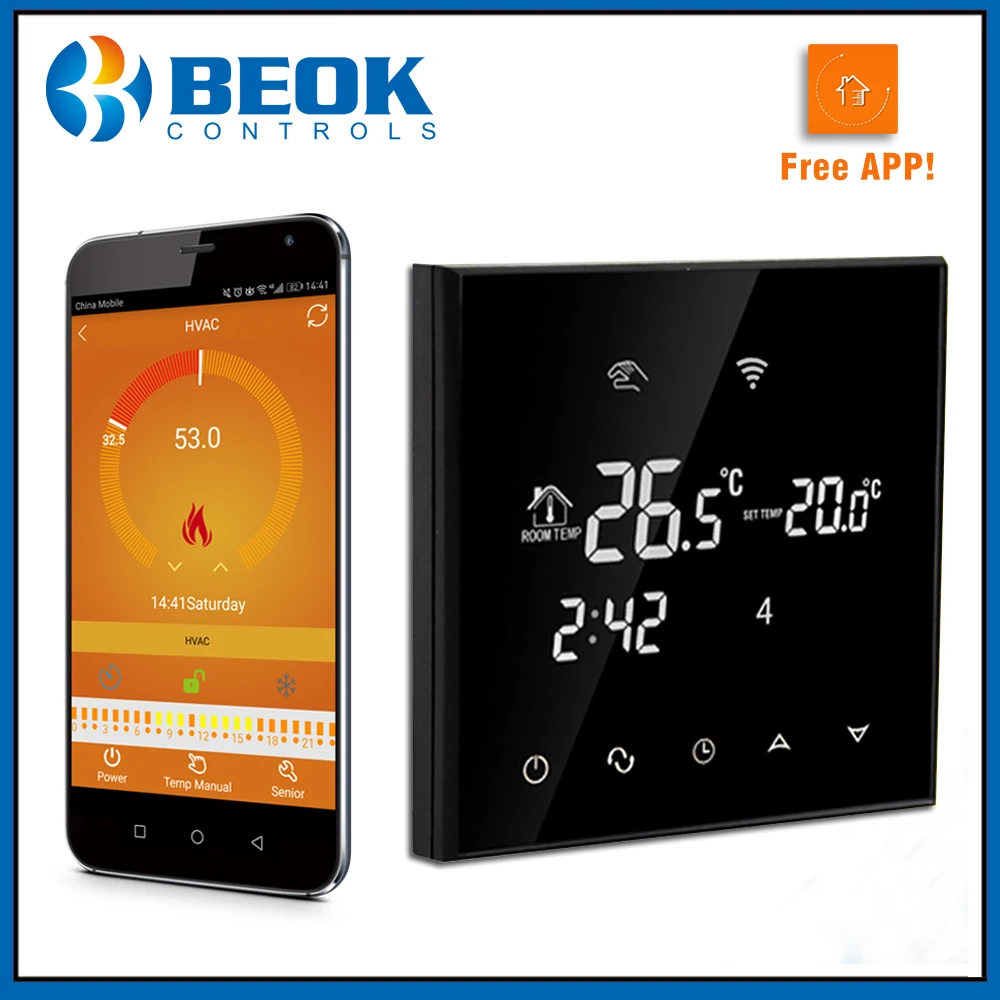 

Beok TGT70WIFI Gas Boiler Touch Screen Room Thermostat Weekly Programmable Smart Temperature Regulator