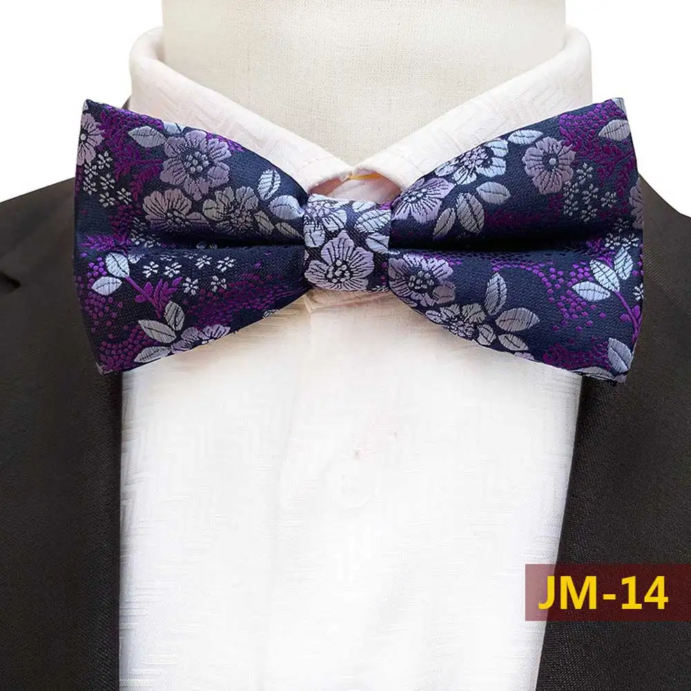 Мужской цветной цветочный регулируемый галстук-бабочка для свадебной вечеринки, предварительно галстуки-бабочки с коробкой BWTHZ0350