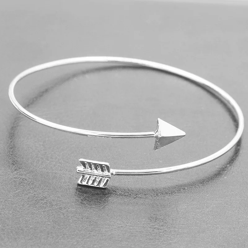 L152 New Fashion Bijoux Pulseiras Statement Gothic Punk Charm Open Adjustable Arrow Cuff Bracelets Bangles Women Jewelry Gift bangle bracelet