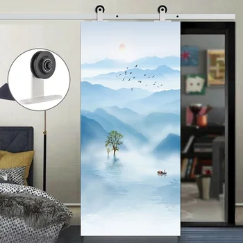 

T Shaped Top Mounted Hanging Rail Track Interior Mute Sliding Barn Door American Style Roller Track Hardware for Single Door