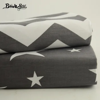 

Booksew Cotton Fabric Wave and Star Pattern 2PCS 50cmx160cm Two Different Color Fat Quarter Kids Quilting Patchwork Handmade