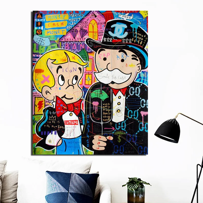 

Alec Monopoly Man Canvas Painting Prints Living Room Home Decor Artwork Modern Wall Art Oil Painting Posters Picture Accessories