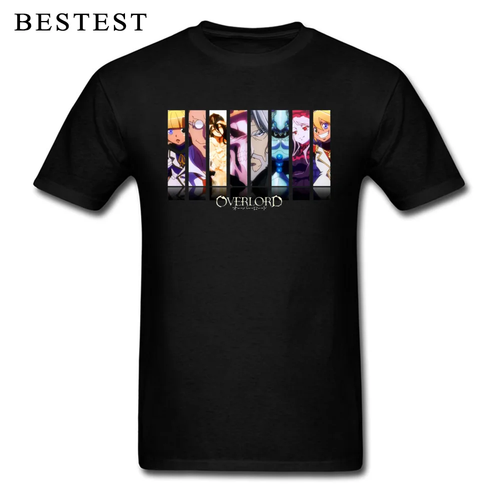 Overlord 6937 Round Collar T-shirts Summer Fall Tops Tees Short Sleeve On Sale Pure Cotton Personalized Tops T Shirt Casual Male Overlord 6937 black