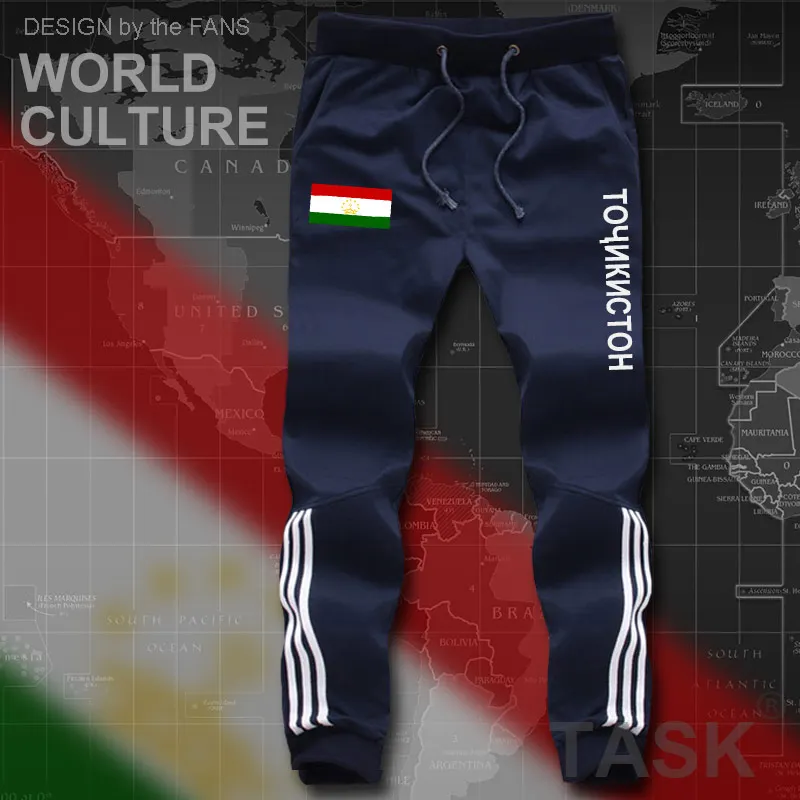 Мужские пляжные шорты из хлопка Tajikistan спортивные с флагом и карманами на молнии