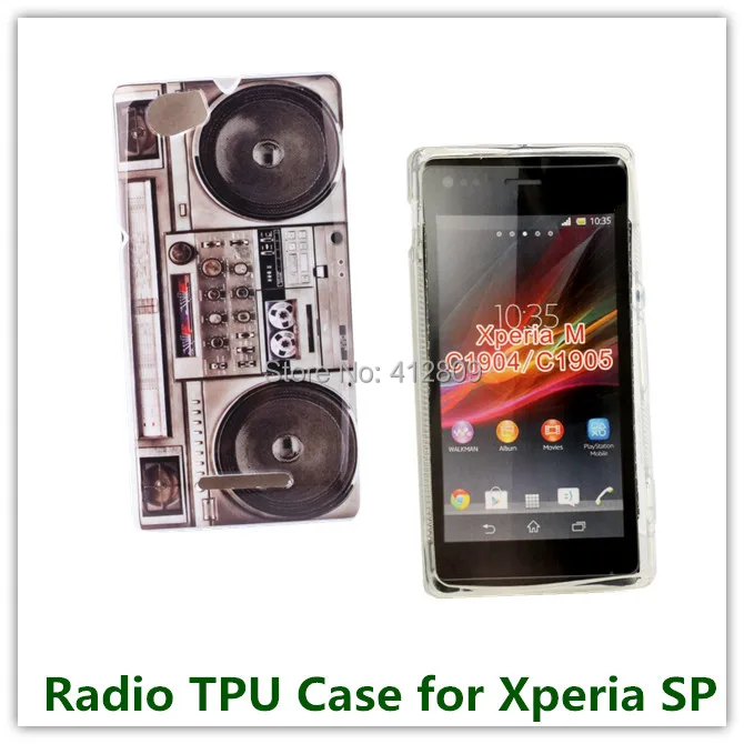 1 шт. Новый Стильный винтажный Чехол из мягкого ТПУ с рисунком радио для sony Xperia SP