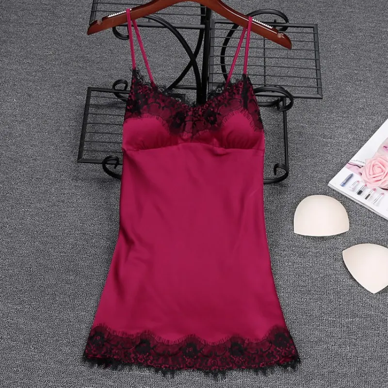 New Woman Night Sleepwear Plus Size Sexy Lace Women Nightgown Ladies Lingerie Dress Soft Silk Lingerie Summer Satin Sleepwear 49 (3)