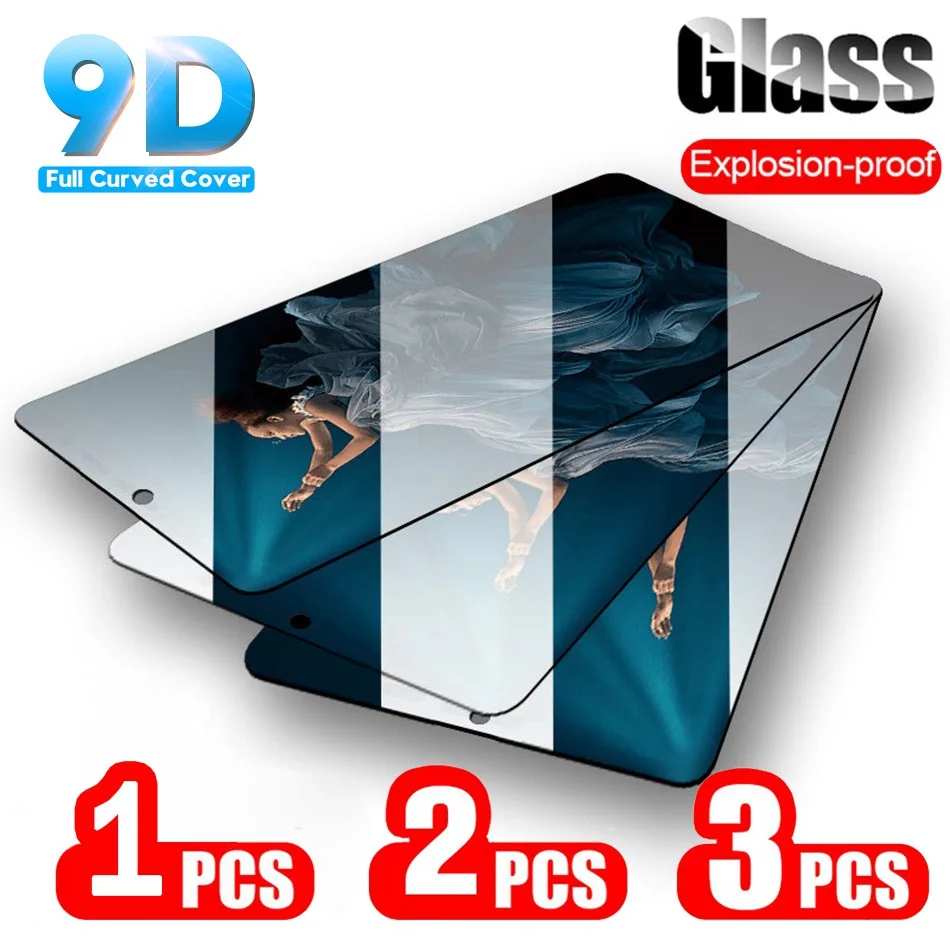 

1/2/3 Pcs 9D Tempered Glass For Samsung Galaxy A50 A70 Fully Coated Cover For Samsung M20 M10 Screen Protector Toughened Glass