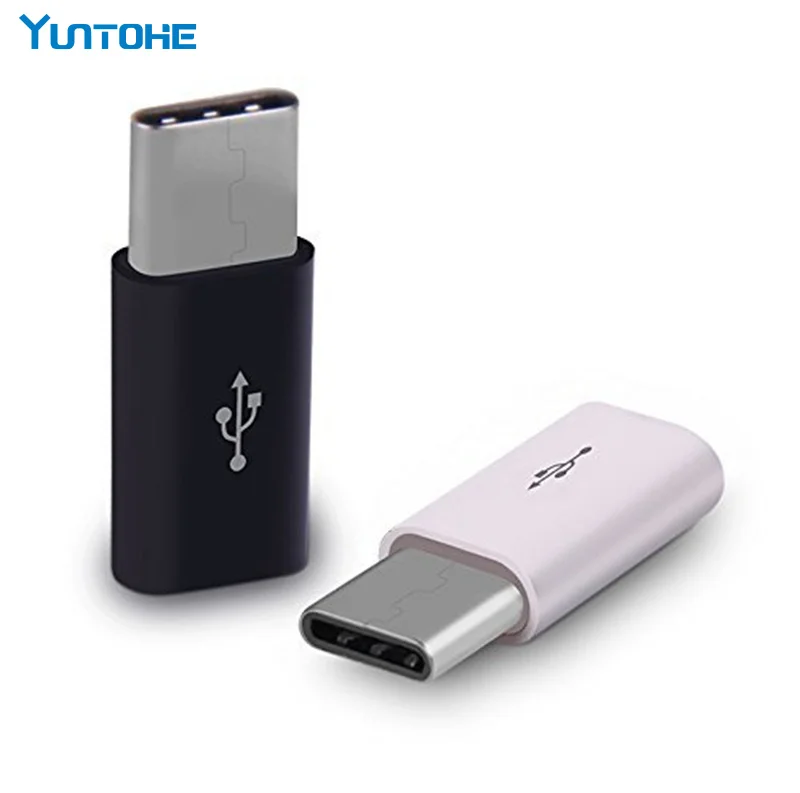 Универсальный адаптер USB 3,1 type-C с штекерным разъемом для микро-usb Женский конвертер USB-C адаптер для передачи данных кабель type-C устройство черного и белого цвета