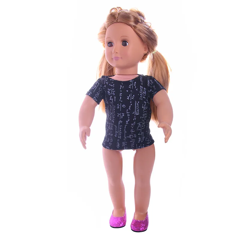 

Doll Clothes Solid Color T-Shirt Fit 18 Inch American Doll & 43 Cm Born Doll For Generation Toy