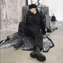 Новинка года для мужчин осень приливной модный бренд комбинезон комбинезоны для девочек Мужской Свободные одна деталь мотобрюки мульти Карм