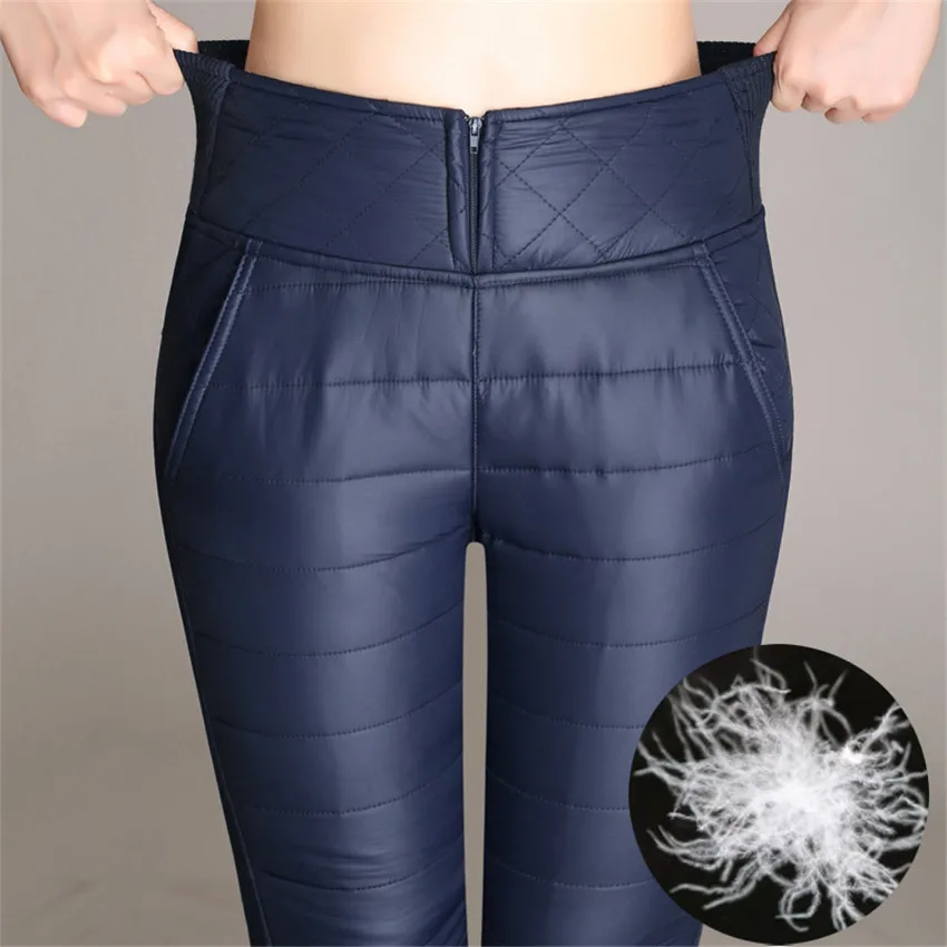 

New Big Size 6XL Winter Women Pants Female High Waist Thick Warm Down Cotton Pant Trousers Pencil Pant Lady Casual Outwear WZ465
