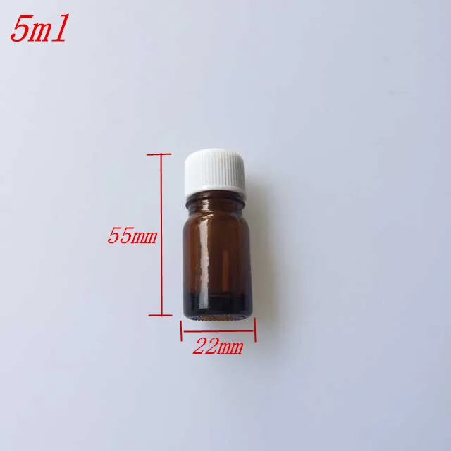5ml Mini Amber Glass Bottles with Leakproof Stopper Brown Liquid Jars Essential Oil Bottles