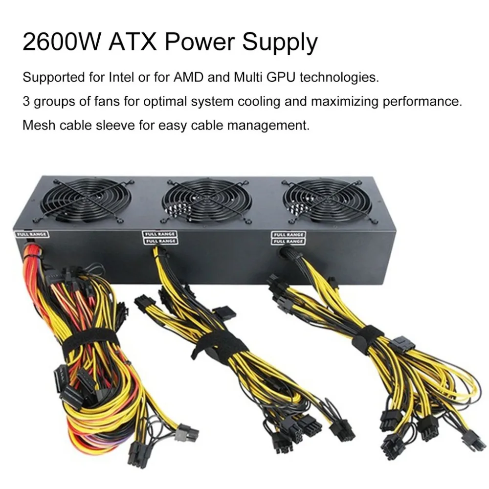 EVGA 6 Pin Auxiliary Computer Power Supplies 1600W Modular Power Supply For Crypto  Mining Rig - 90+ Gold, Supports 6+ GPUs Modular Crypto Mining PSU