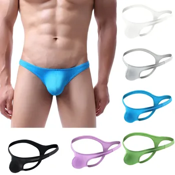 

Men's Brief Sexy Underwear Transparent See Through Shorts Hot Lip Print Underpants Panties For Men Brief Hombre Tрусы Mужские