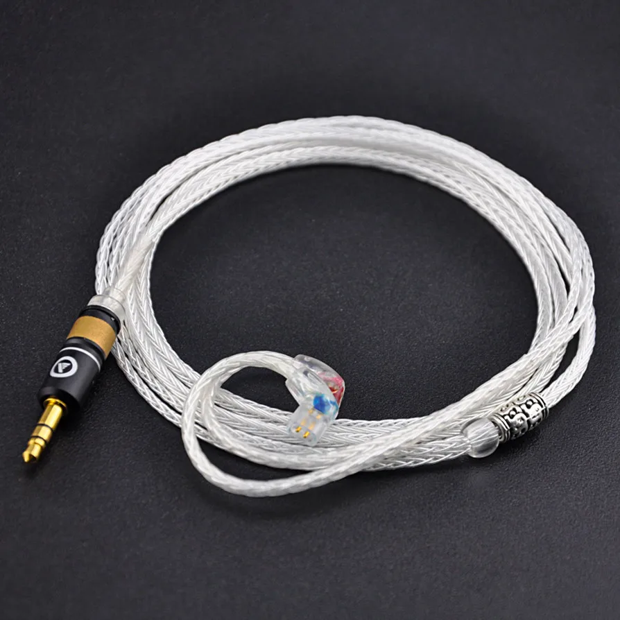 

Wooeasy Custom Made 2.5/3.5mm 7N Silver Plated Cable 16 Core Detach Cable For QDC Custom Earphone Cable Pure Silver Cable