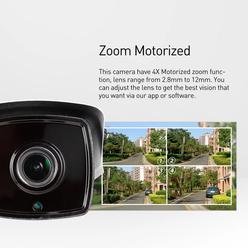 Уличная водонепроницаемая IP камера POE 1080P 4X с автоприводом 2 8 12 мм 4 светодиода МП