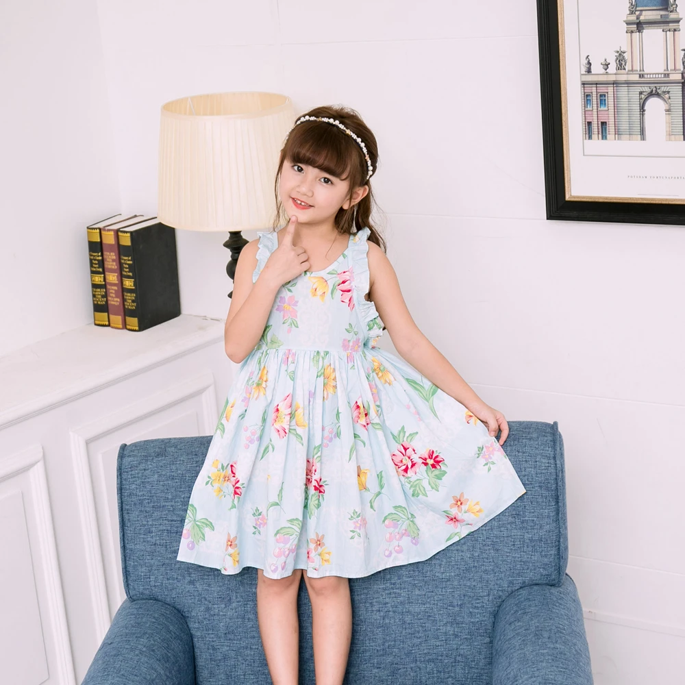 NEAT Baby Girl Dress Brand Summer Beach Style Floral Print Party Backless Dresses For Vintage Toddler Clothing 2-10Yrs | Детская одежда