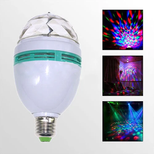 

New Fantastic 3W E27 85-260V Full Color RGB LED Rotating Stage Light Lamp Bulb Party Bar KTV Wholesale #LRT15287#